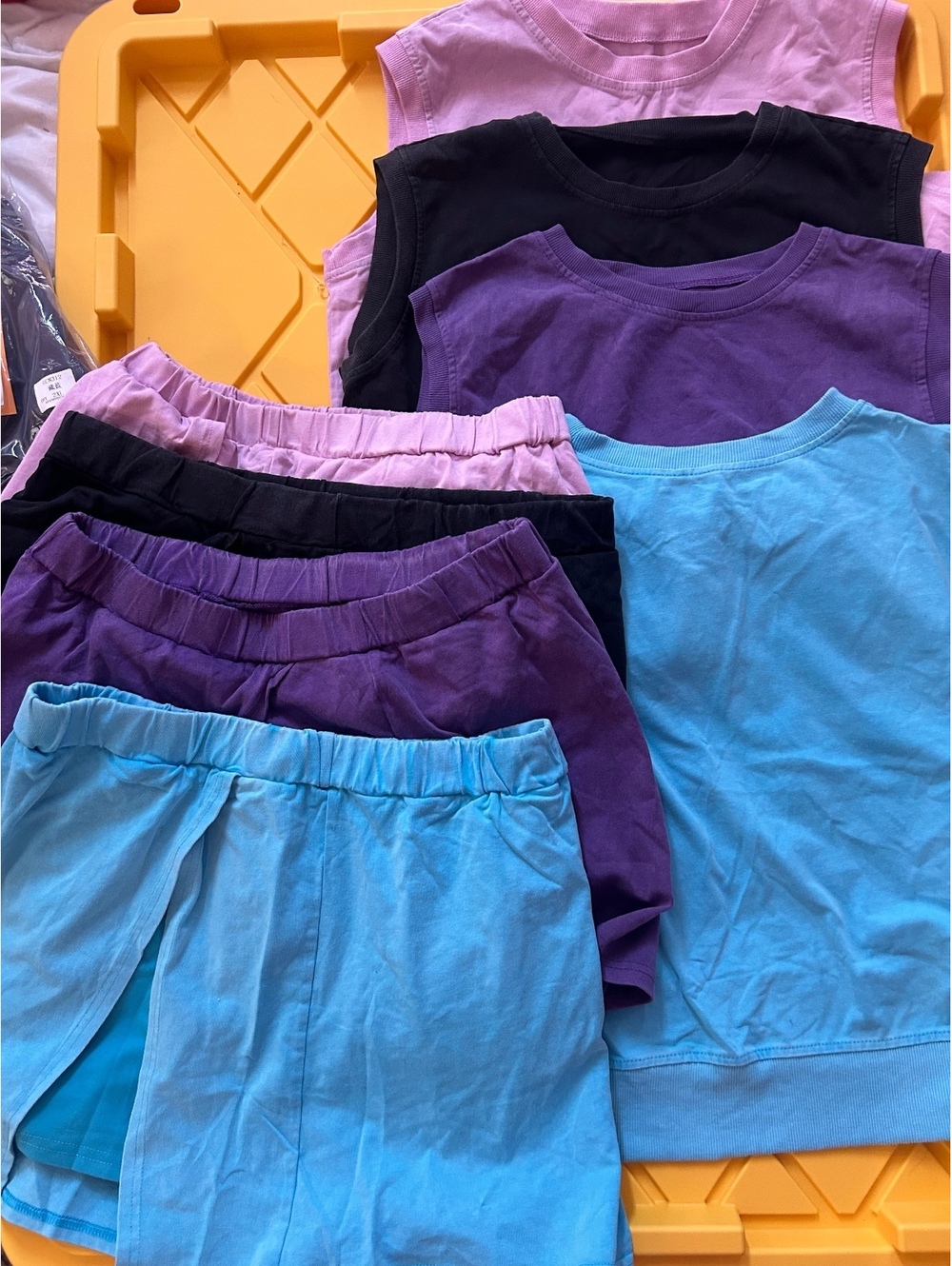 Multi-Color Sleeveless Tops and Skort Set, Soft Comfortable Fabric